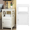 White Bedside Table Bathroom / Hallway Cabinet Cupboard Slim/Small With Storage