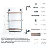 Industrial Shelves Wall Shelving Bathroom Kitchen Pipe Rustic Wood Shelf 3 Tier