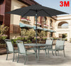 3M Round Garden Parasol Umbrella Patio Sun Shade Aluminium Crank Tilt