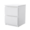 2 Drawer Wooden Bedside Table Matt White Frame Bedroom Storage Nightstand UK