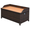 Rattan Seat Bench Hidden Storage Box Outdoor Trunk Toys Chest Garden Furniture