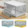 Stacking Storage Box with Lid Foldable Plastic Organizer Books Clothes Container