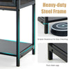 Industrial Buffet Sideboard Accent Console Table w/ 2 Mesh Cabinets 2 Drawers