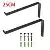 2PCS Black Shelf Brackets Industrial Shelves Bracket for Book Items Floating DIY