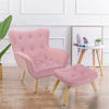 2 in 1 Children Kids Sofa Set Luxurious Velvet Armchair High Back Safety & Stool