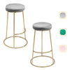 2pcs Bar Stools Velvet Breakfast Chair Kitchen High Counter Stool Pub Restaurant