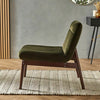 Preowned Olive Crane Buttoned Lounge Chair Modern Velvet Pleated Armchair