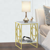 Large Marble Topped Nest Side Table Vintage Geometry Coffee End Table Lamp Stand