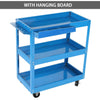 Tool Storage Heavy Duty Durable Garage Trolley 3 Tier Wheel Cart Shelf Workshop