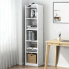 Corner Home Storage Cabinet Display Bookcase Bookshelf w/ Drawers Shelving White