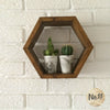 Handmade Wooden Hexagon Shelf/ Walnut