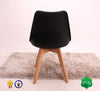 Set of 4 Black Lorenzo Dining Chair with Padded Seat Eiffel Inspired Wooden Legs