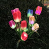 LED Solar 3-Tulip Flower Light Outdoor Waterproof Garden Lawn Stake Lamp UK