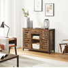 Large Industrial Cabinet Rustic Metal Sideboard Hall Console Table Vintage Shelf