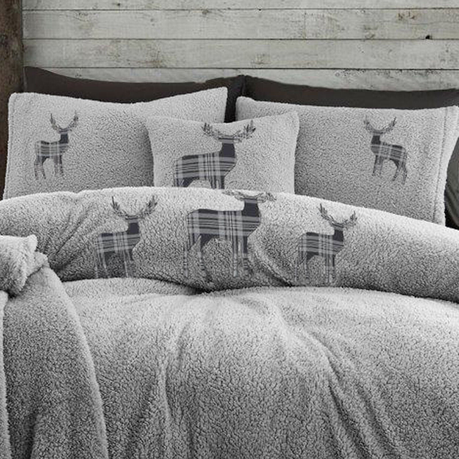 Teddy Bear Fleece Duvet Cover Set Pillow Case Throw Sherpa Thermal Warm Soft Bed