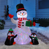 Inflatable Christmas Snowman Penguins LED Lighting 180cm Outdoor Xmas Decoration