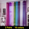 Pair Plain Voile Curtain Panel Net Tulle Door Window Screen Curtain /W Slot Top