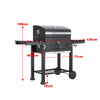 Charcoal Grill BBQ Trolley Wheels Garden Patio Barbecue Smoker Shelf Side Steel