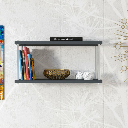 Nymphaea Wall Mounted Floating Shelf, Stylish Wood Wall Decor