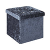 Top Folding Storage Ottoman Seat Toy Storage Box Folding Seat Crushed Velvet