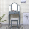 Designs 1 Drawer Dressing Table Bedroom Vanity Unit, Oval Mirror & Stool Set