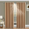 Thick Thermal Blackout Ready Made Eyelet Ring Top Pair Curtains Panel +Tie Backs