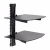 2 Wall Mount Shelf Floating Black Glass Bracket For Xbox PS4 Sky TV DVD Shelves