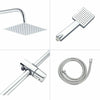 Stainless Steel Dual 2 Mixer Shower Heads Rainfall Rail Hose Riser Kit Valve