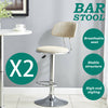 2X Rattan PU Bar Stools Breakfast Bar Chair Kitchen Stool Swivel Barstool