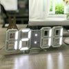 3D Digital Wall Clock LED Display USB Powered Alarm Clock Brightness Auto Dimmer