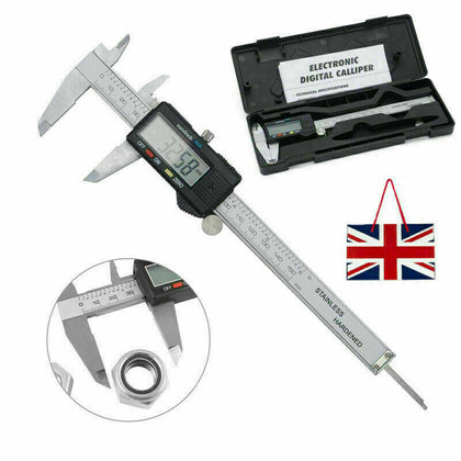 6 INCH DIGITAL VERNIER CALIPER 150MM STAINLESS STEEL MICROMETER ELECTRONIC TOOL