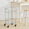 Kitchen Dining Room Serving Cart 2 Tier Glass Shelves Drinks Trolley Side Table