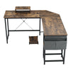 L-Shape Corner Gaming Desk Computer PC Workstation Writing Table Two Worktop NEW