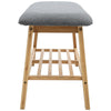 2 Tier Wooden Shoe Rack Storage Bench Bed End Stool Velvet Fabric Padded Seat