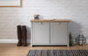 Shoe Storage Grey Oak Cabinet 2 Door Cupboard Two Tone Hallway Unit Lancaster