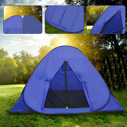 Pop Up Hiking Large Tent 3-4 Man Person Family Camping Outdoor Festival Shelter