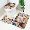 3Pcs Washable No-Slip Bathroom Pedestal Rug Carpet Toilet Lid Cover Bath Mat Set