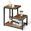 Metal Bedside Table Cabinet Small Side End Table Nightstand Storage Organizer