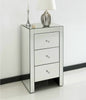 3 Drawer Mirrored Cabinet Bedside Bedroom Furniture Home Nightstand Decor Modern