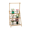 Foldable Bamboo Shelf Bookcase Shelving Unit Plant Stand Display Hanging Rod UK