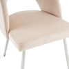Velvet Dining Chairs Set of 2 Upholstered Seat Accent Chair Kitchen Chairs Beige