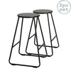 2x Wooden Bar Stools Breakfast Kitchen Island Counter Dining Chair Black / Black