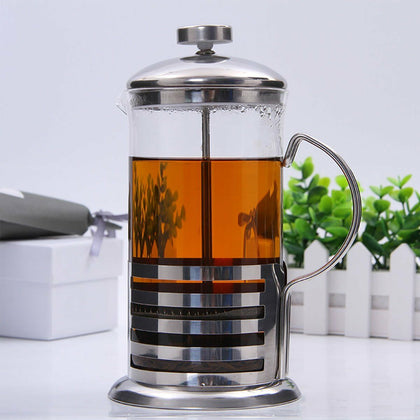 350ml Stainless Steel Glass Cafetiere French Press Filter Coffee Maker Plunger