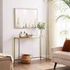 Narrow Console Table Modern Hallway Furniture Vintage Slim Metal Side Shelf