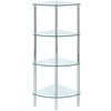 GLASS CORNER SHELF UNIT DISPLAY/BATHROOM/HALL/END/LAMP/COFFEE TABLE HOME STORAGE