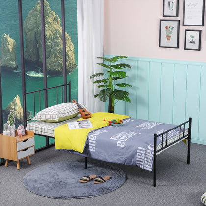 H.JWedoo Metal Bed Frame 3FT Single Size Bed Frame Black Regular Version Bedroom