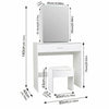 Modern Dressing Table+Stool w/ Drawer&Sliding Mirror Makeup Desk White Bedroom