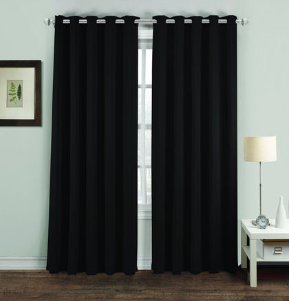 RING TOP THERMAL BLACKOUT PAIR EYELET READY MADE CURTAINS