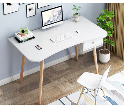 Scandinavian Computer Desk Office Furniture Retro Nordic PC Vanity Table White