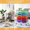 10/12/15/20-Drawer Plastic Storage Cart Home Office Salon White/Black/Multicolor